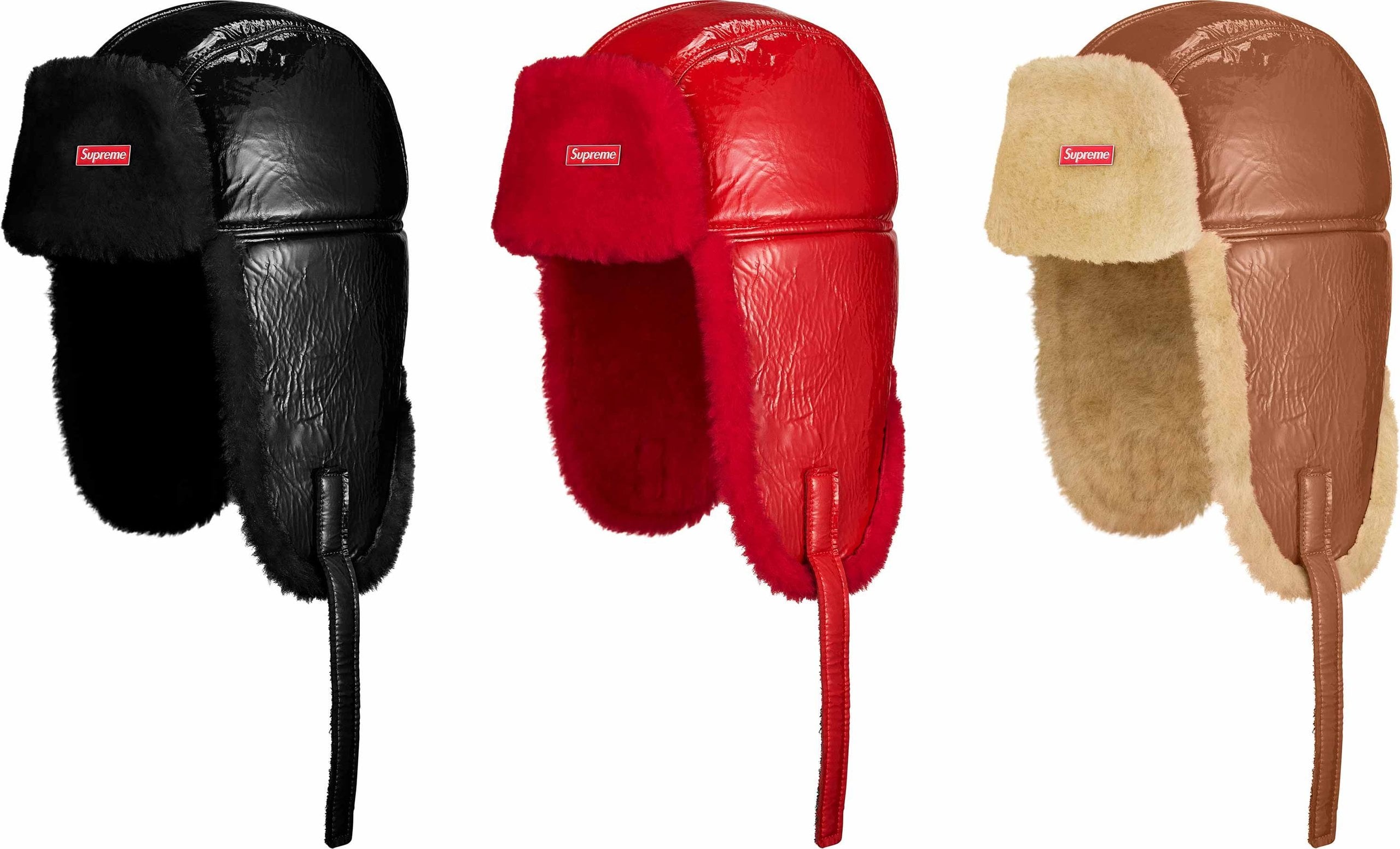 Glossy Shearling Trooper Hat